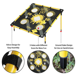 5 Holes Cornhole Game Set- Target Board with Bean Bag