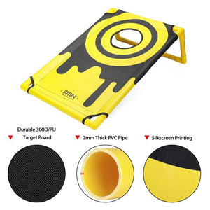 Portable Cornhole Game Set with 8 Bean Bags, Yellow & Black