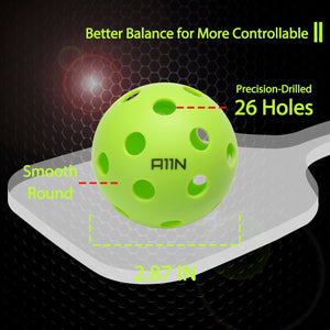 Premium 26 Holes Indoor Pickleball Balls- 6  or 12 Packs