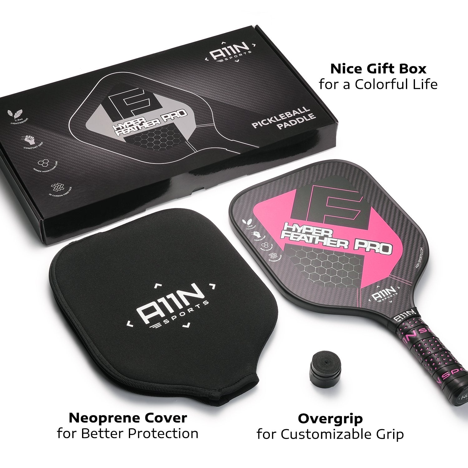 HyperFeather PRO Carbon Fiber Pickleball Paddle