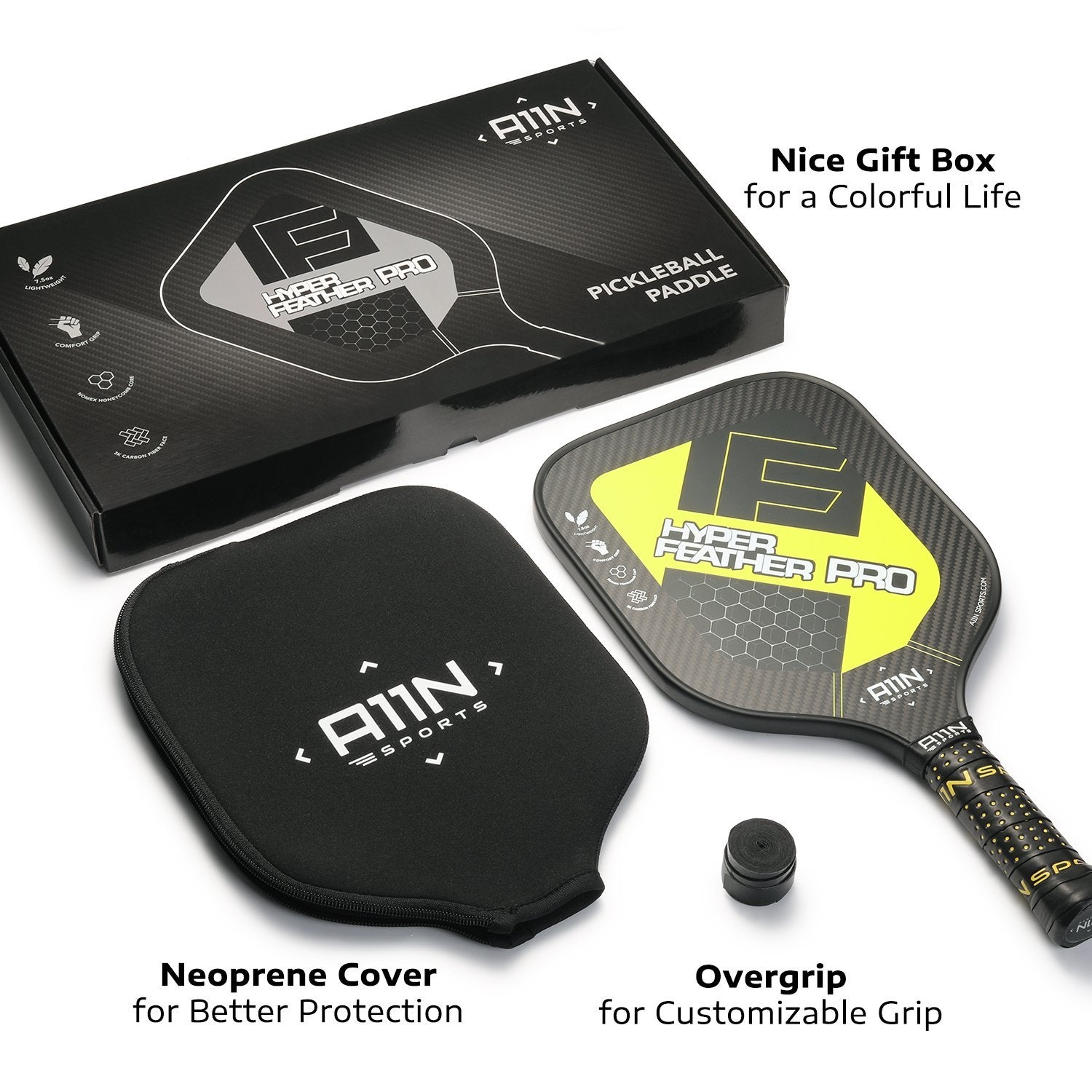 HyperFeather PRO Carbon Fiber Pickleball Paddle