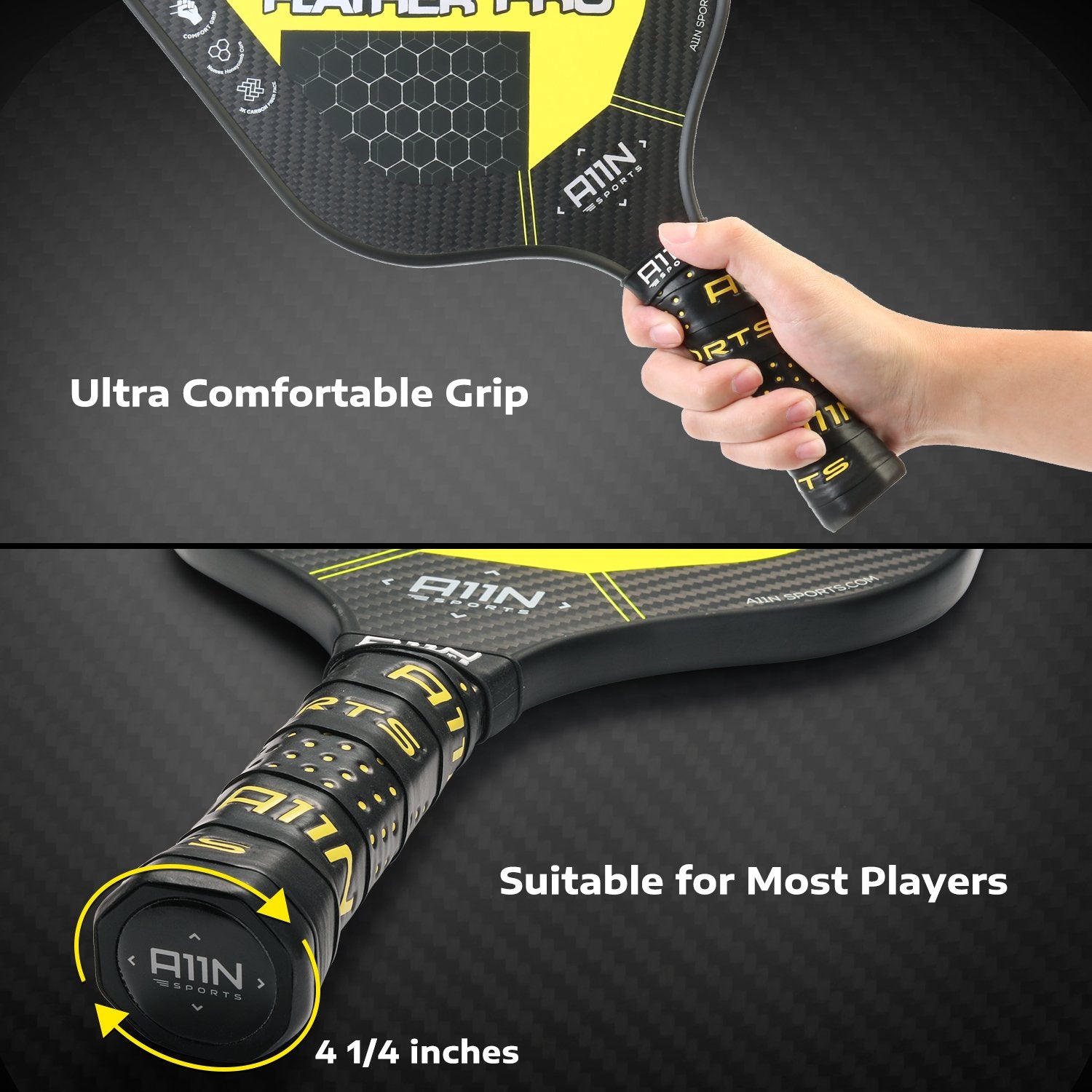 HyperFeather PRO Carbon Fiber Pickleball Paddle